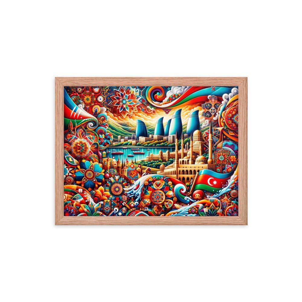 Azerbaijan Baku Modern and Traditional Fusion Art Framed Poster - Oh Posters