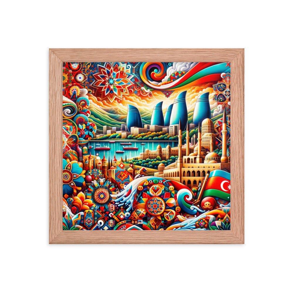 Azerbaijan Baku Modern and Traditional Fusion Art Framed Poster - Oh Posters