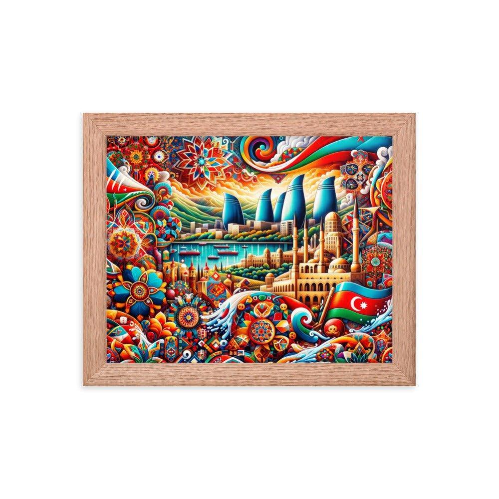 Azerbaijan Baku Modern and Traditional Fusion Art Framed Poster - Oh Posters