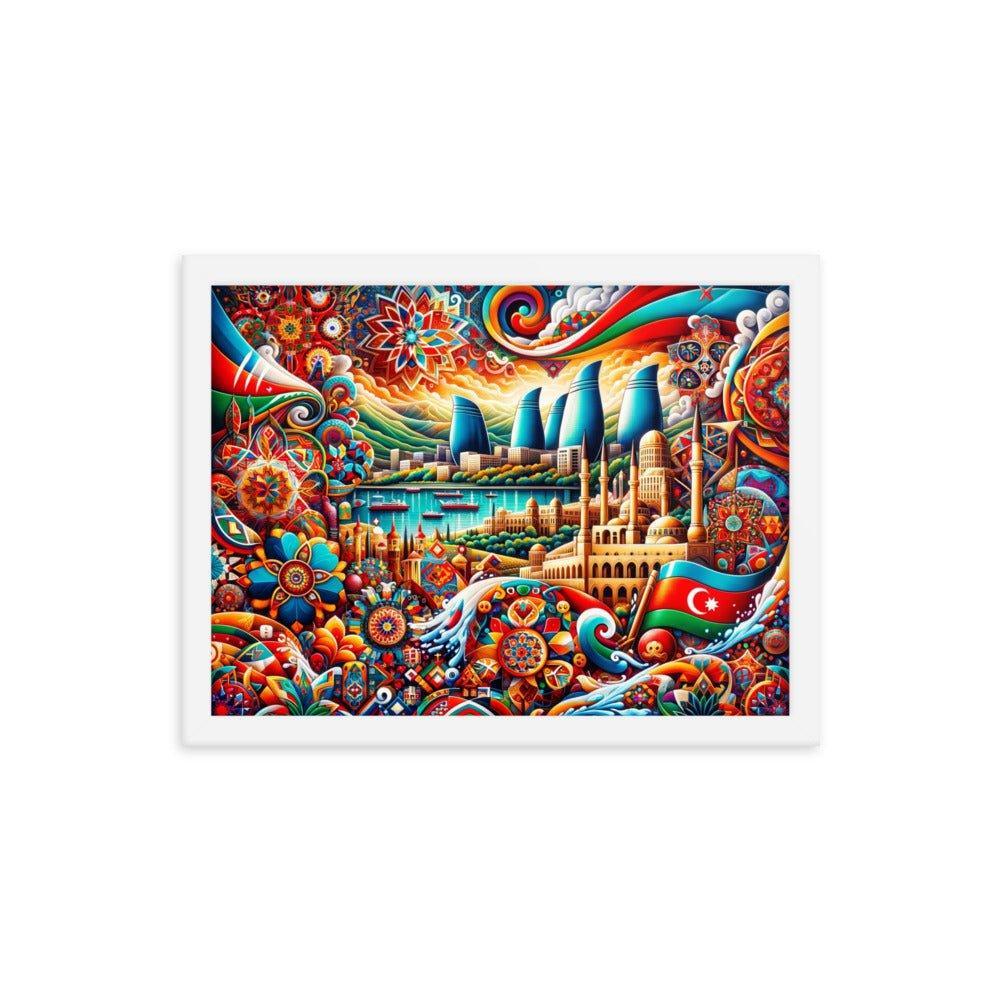 Azerbaijan Baku Modern and Traditional Fusion Art Framed Poster - Oh Posters