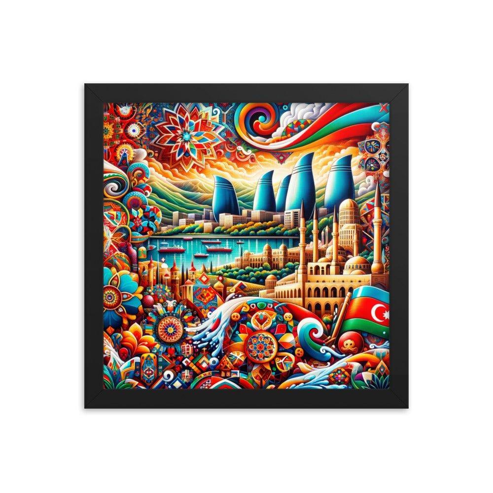 Azerbaijan Baku Modern and Traditional Fusion Art Framed Poster - Oh Posters