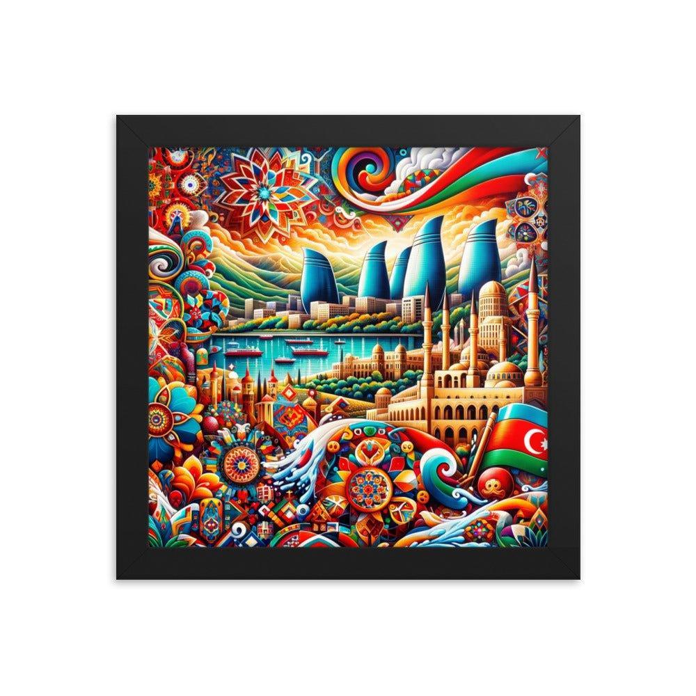 Azerbaijan Baku Modern and Traditional Fusion Art Framed Poster - Oh Posters