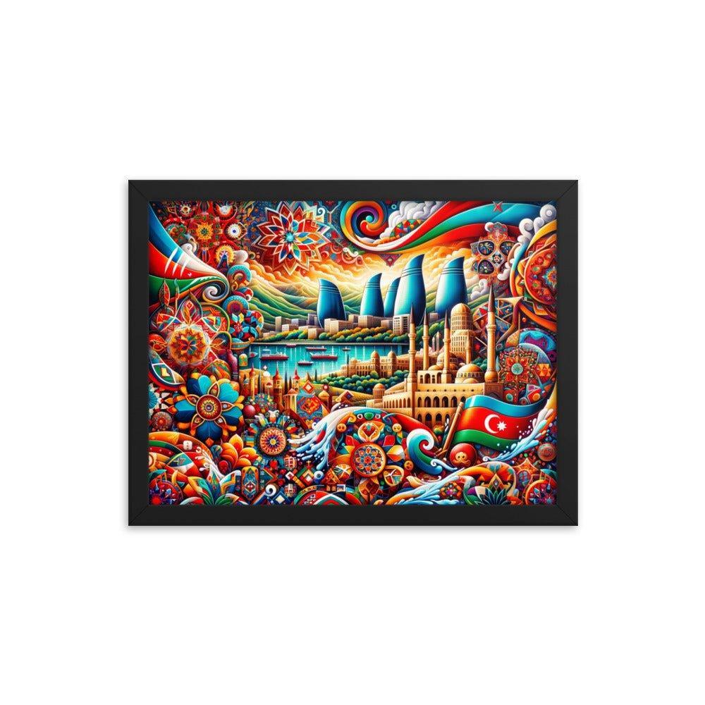 Azerbaijan Baku Modern and Traditional Fusion Art Framed Poster - Oh Posters