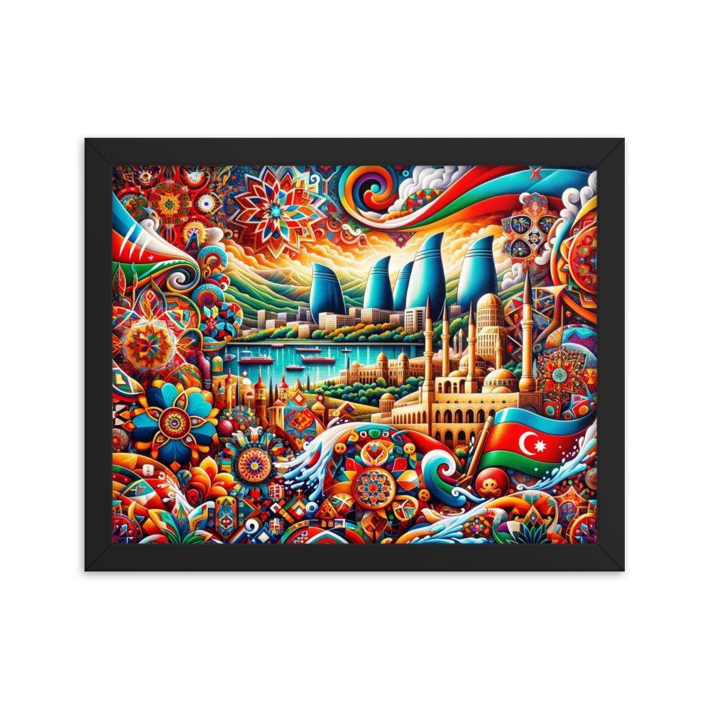 Azerbaijan Baku Modern and Traditional Fusion Art Framed Poster - Oh Posters