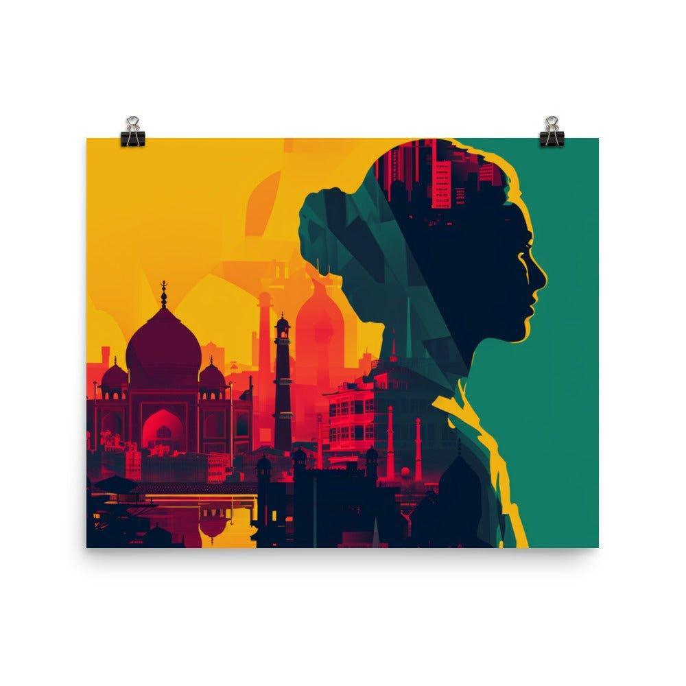 Bangladesh Profile Silhouette Sunset Cityscape Digital Art Poster - Oh Posters