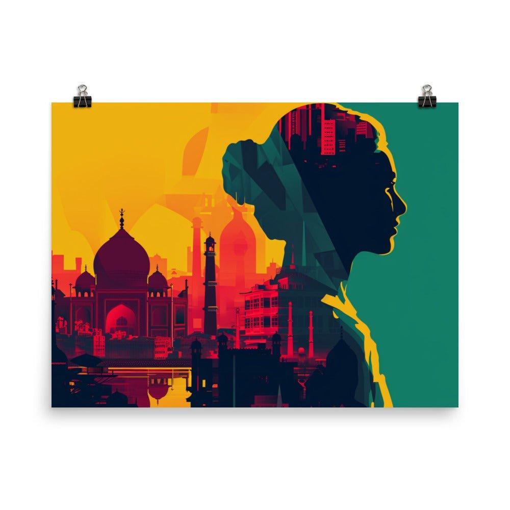 Bangladesh Profile Silhouette Sunset Cityscape Digital Art Poster - Oh Posters