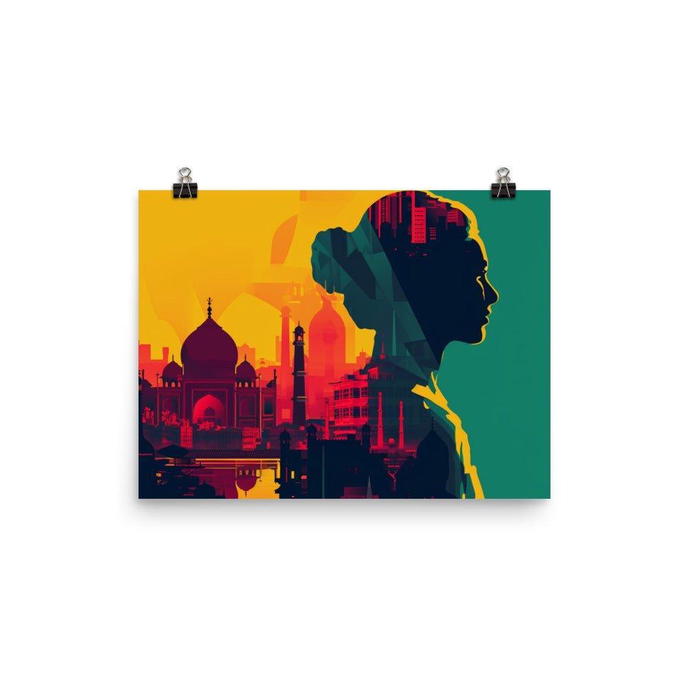 Bangladesh Profile Silhouette Sunset Cityscape Digital Art Poster - Oh Posters