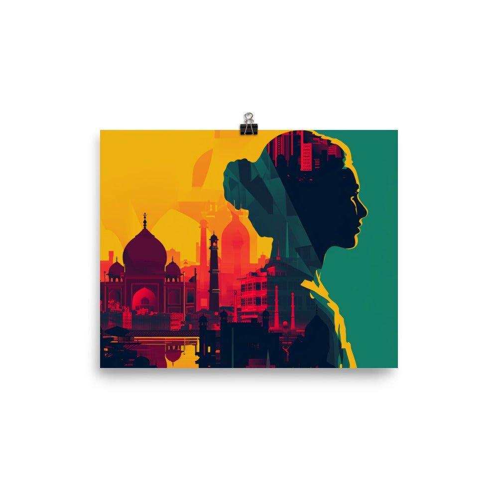 Bangladesh Profile Silhouette Sunset Cityscape Digital Art Poster - Oh Posters
