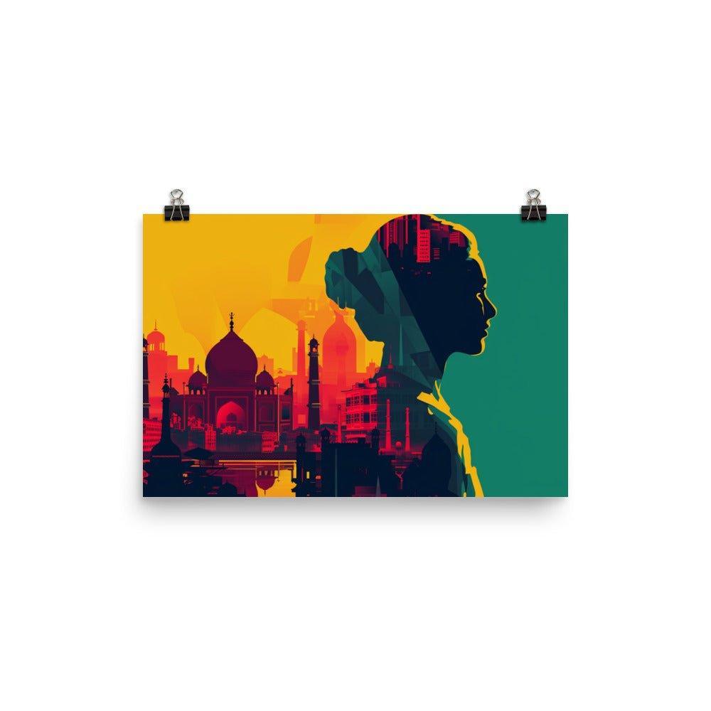 Bangladesh Profile Silhouette Sunset Cityscape Digital Art Poster - Oh Posters