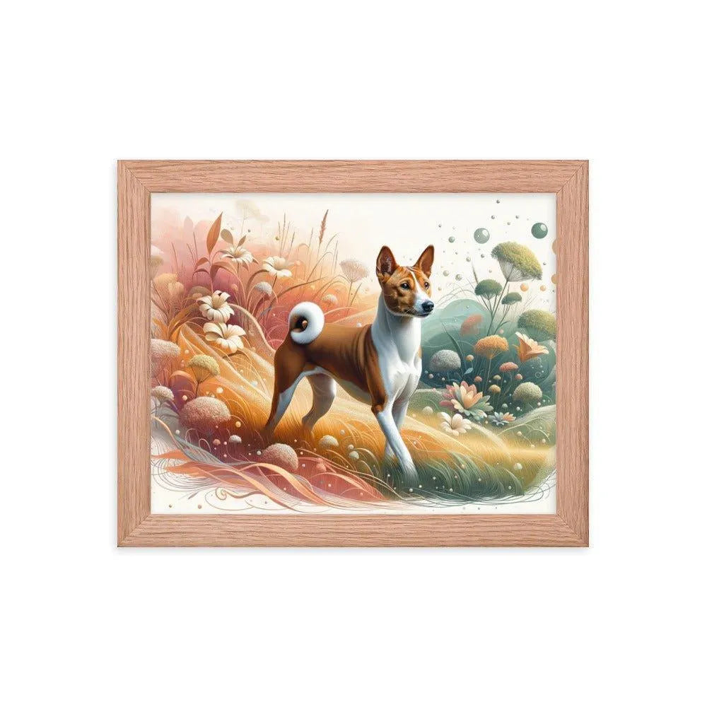 Basenji Dog in Harmonious Landscape with Unique Touch Framed Poster - Oh Posters