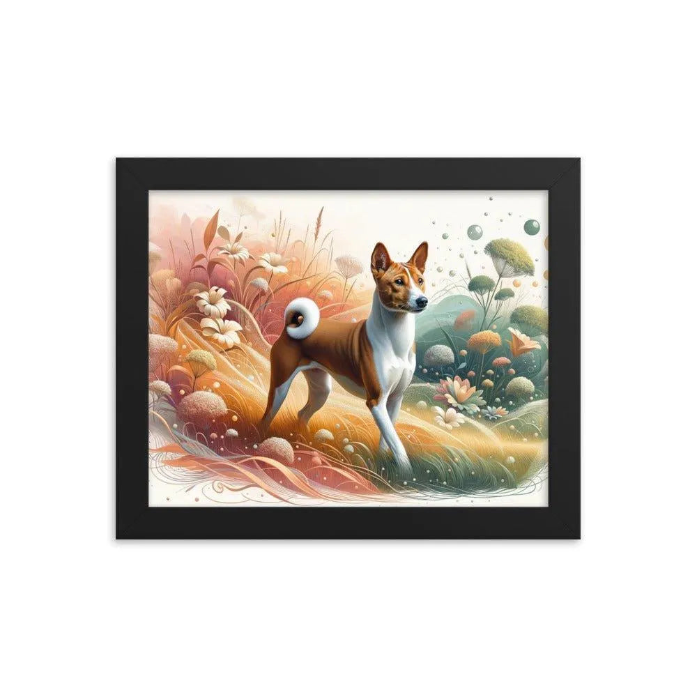 Basenji Dog in Harmonious Landscape with Unique Touch Framed Poster - Oh Posters