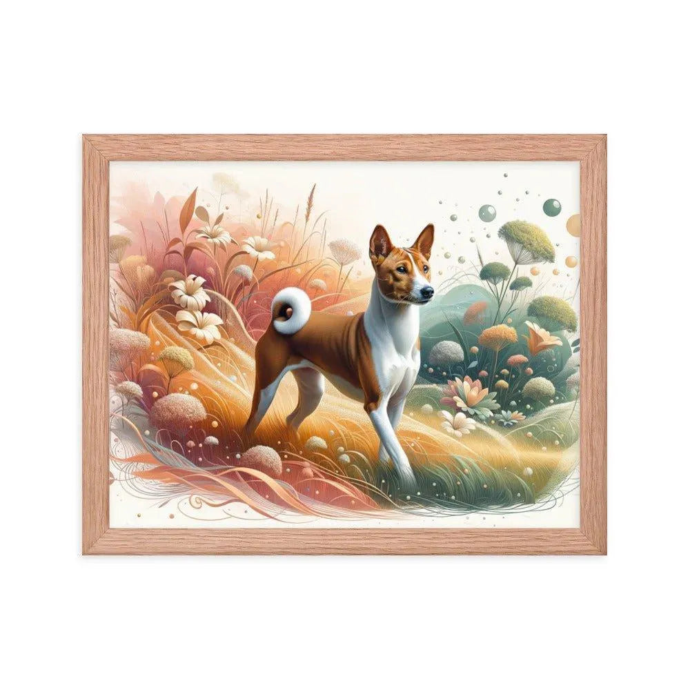 Basenji Dog in Harmonious Landscape with Unique Touch Framed Poster - Oh Posters