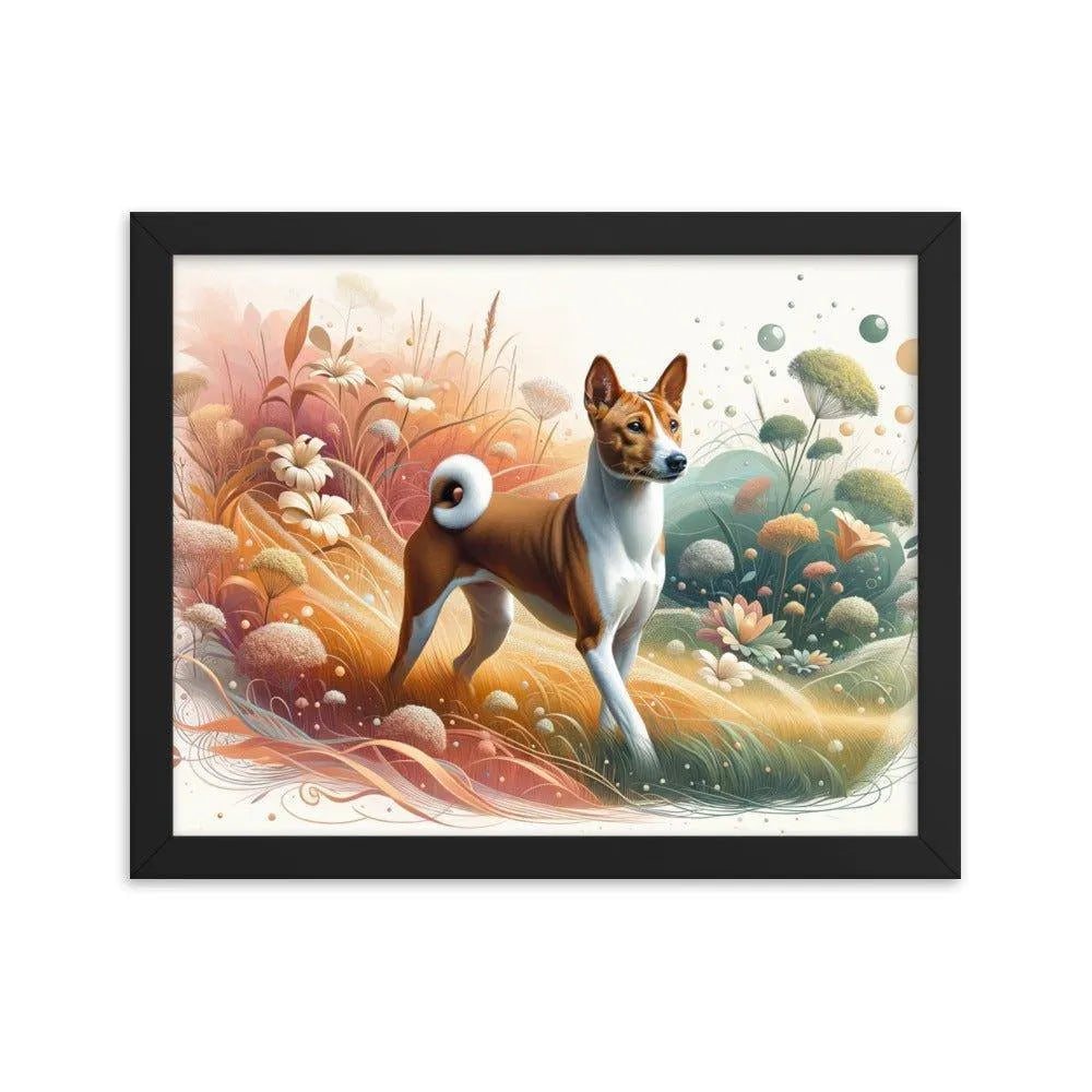 Basenji Dog in Harmonious Landscape with Unique Touch Framed Poster - Oh Posters