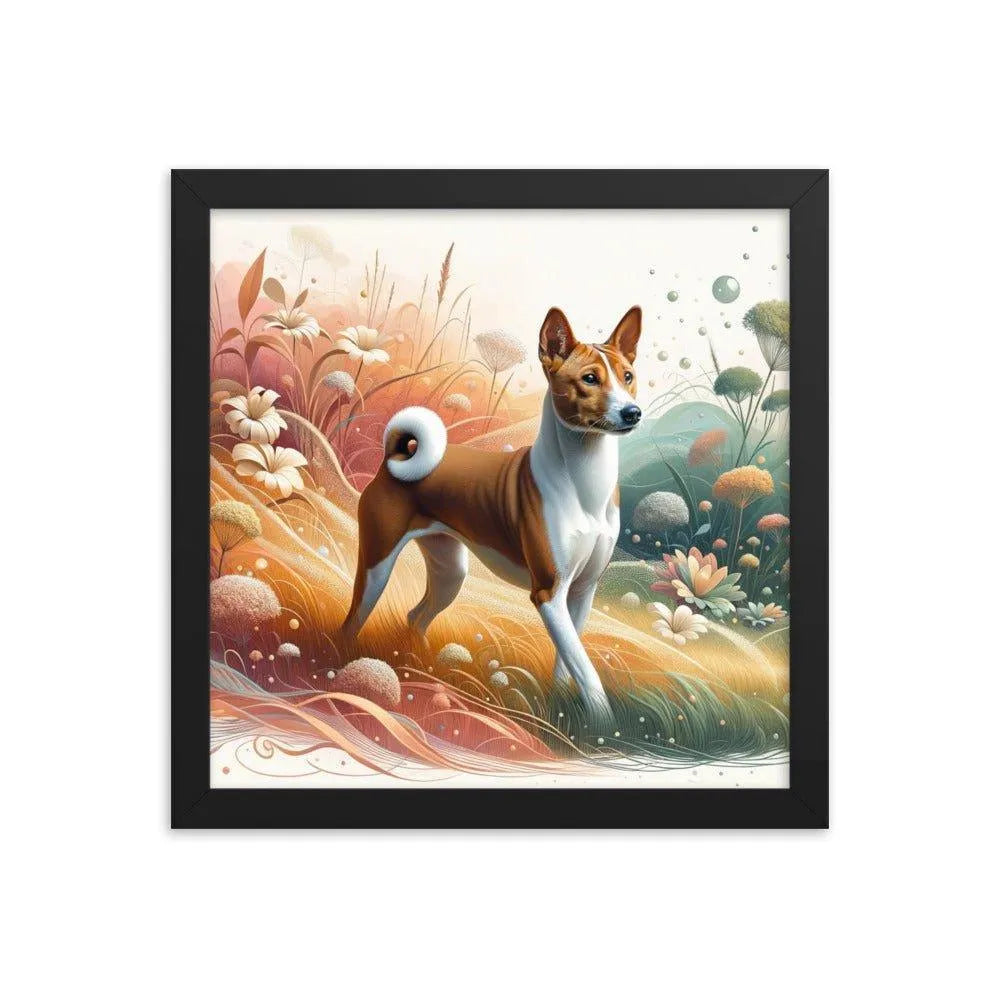 Basenji Dog in Harmonious Landscape with Unique Touch Framed Poster - Oh Posters