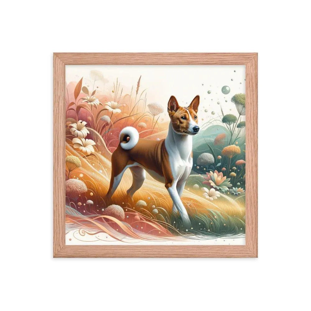 Basenji Dog in Harmonious Landscape with Unique Touch Framed Poster - Oh Posters