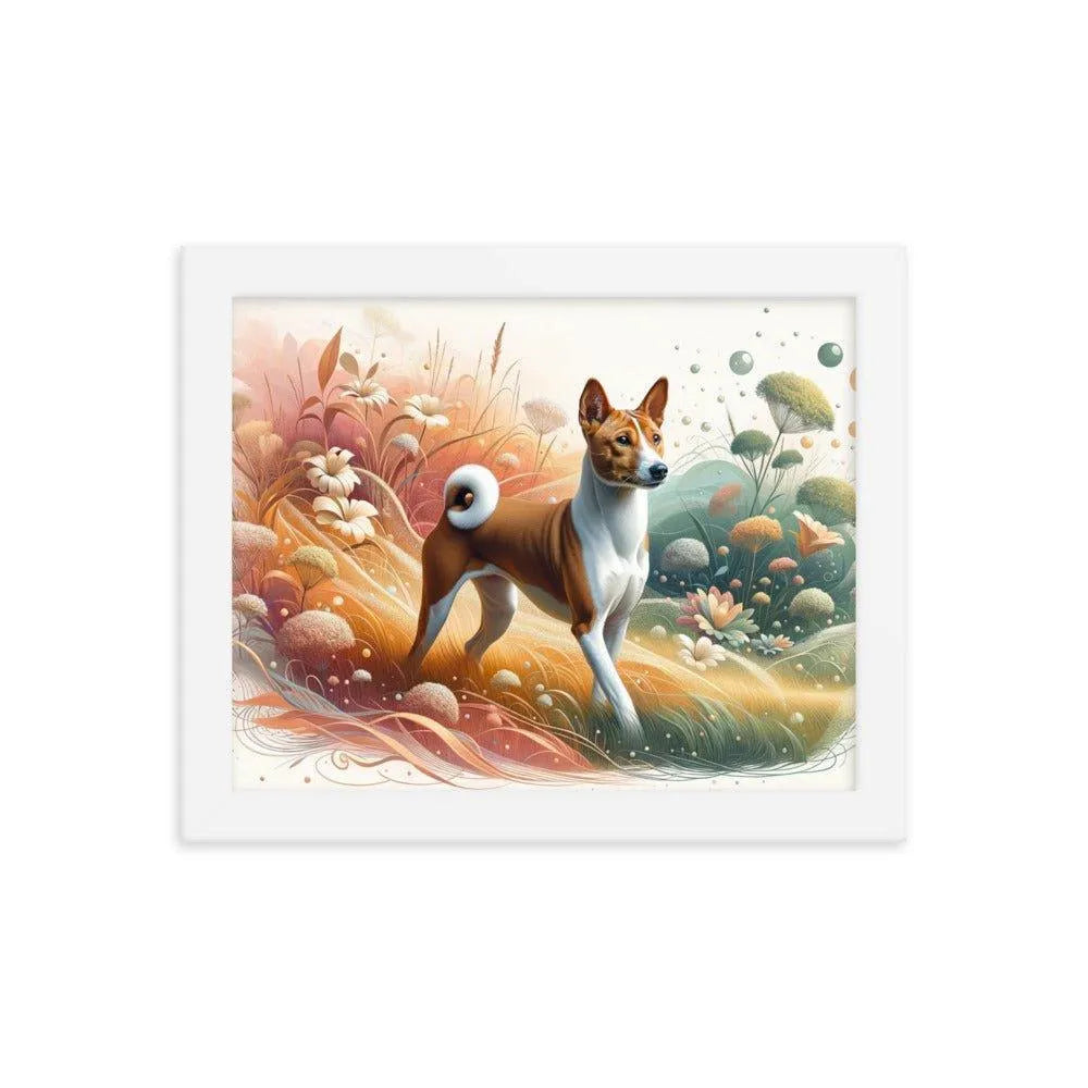 Basenji Dog in Harmonious Landscape with Unique Touch Framed Poster - Oh Posters