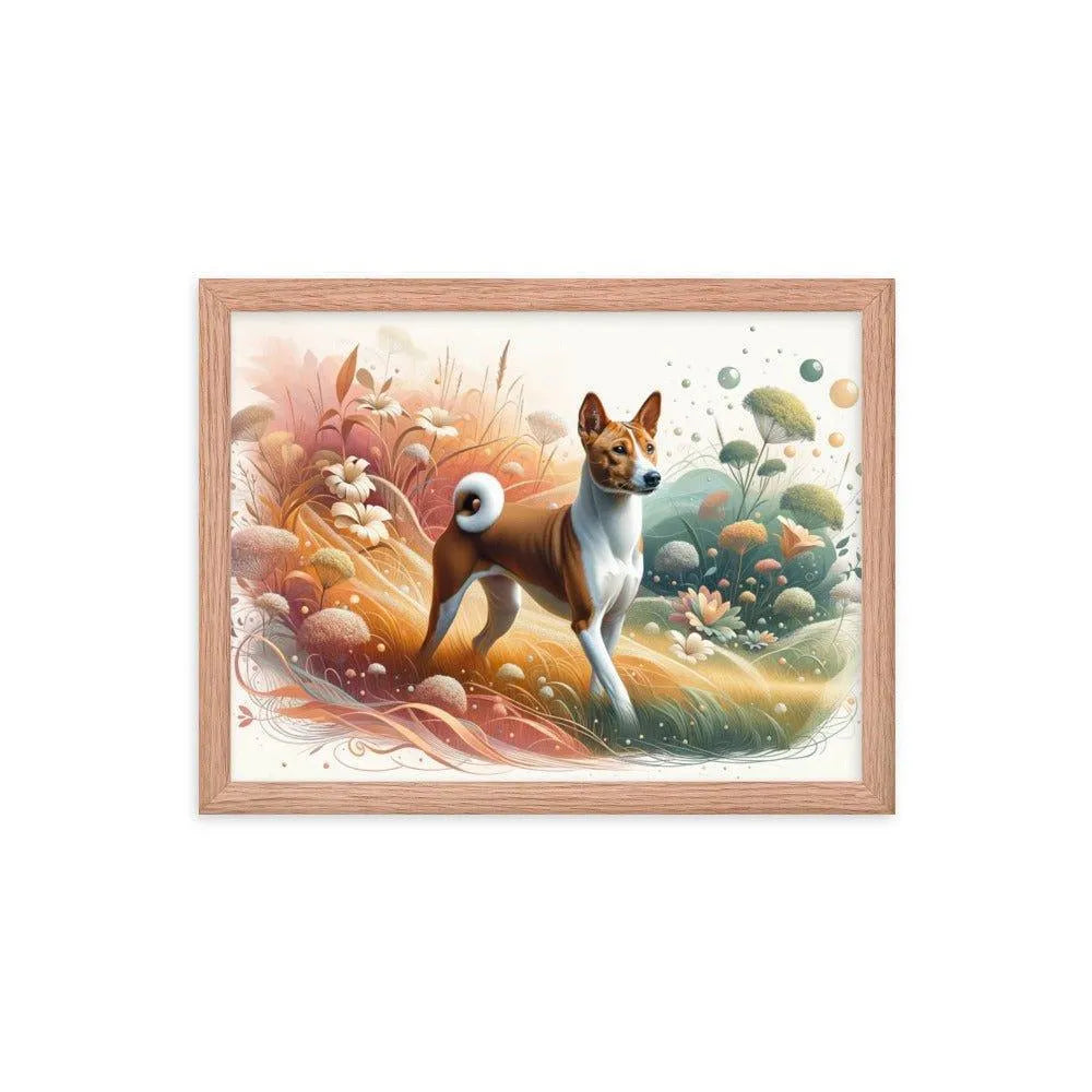 Basenji Dog in Harmonious Landscape with Unique Touch Framed Poster - Oh Posters