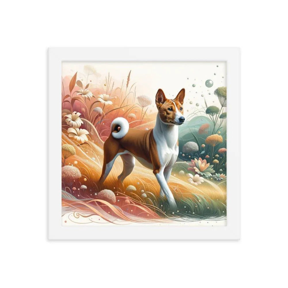 Basenji Dog in Harmonious Landscape with Unique Touch Framed Poster - Oh Posters