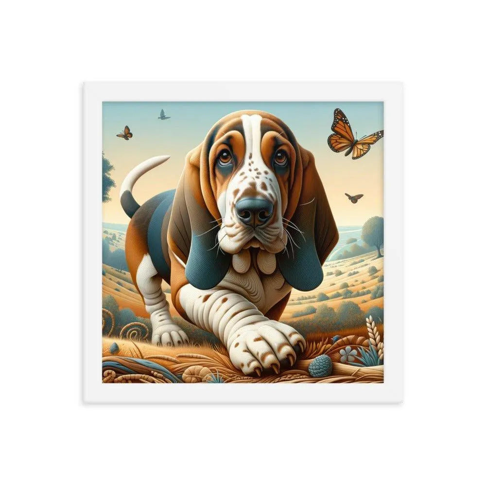 Basset Bleu de Gascogne Playful Art Framed Poster - Oh Posters