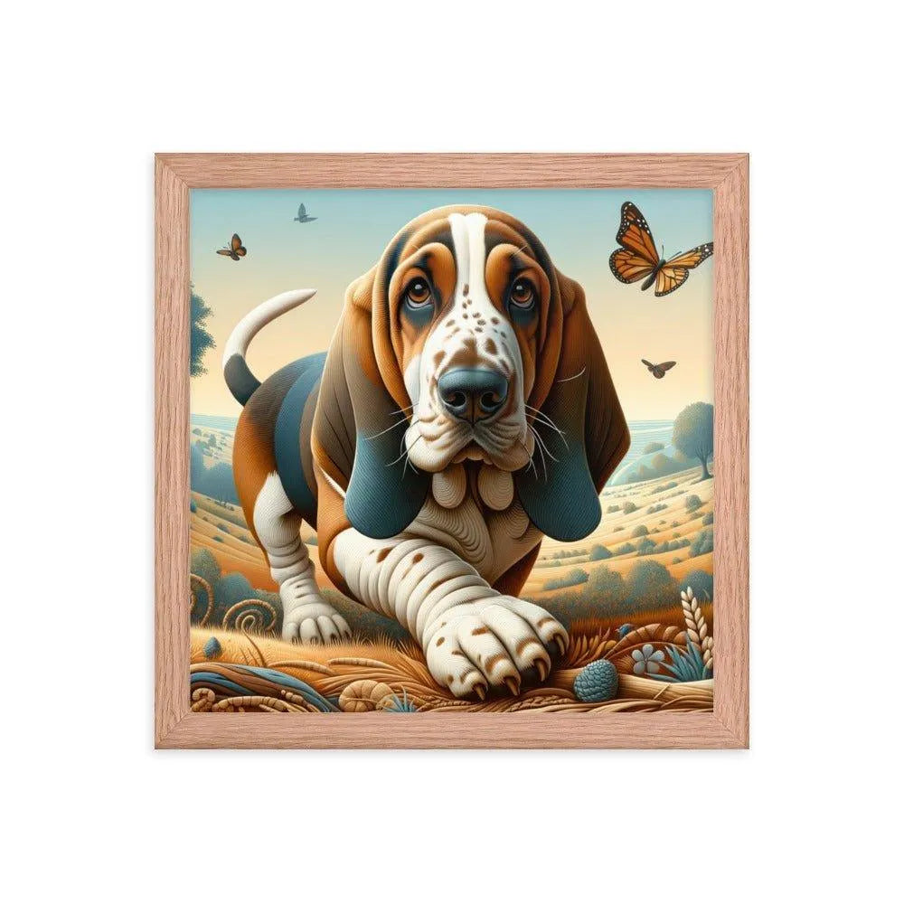 Basset Bleu de Gascogne Playful Art Framed Poster - Oh Posters