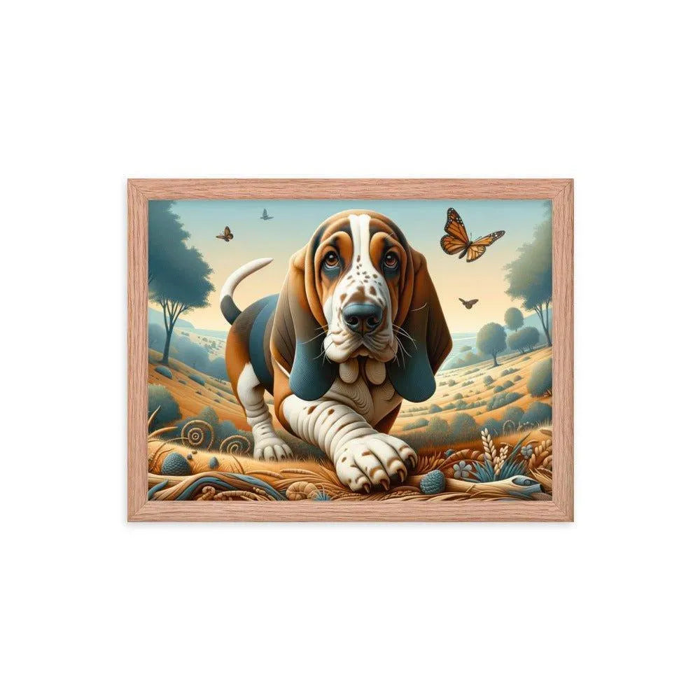 Basset Bleu de Gascogne Playful Art Framed Poster - Oh Posters