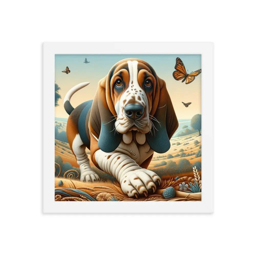 Basset Bleu de Gascogne Playful Art Framed Poster - Oh Posters