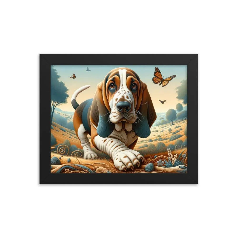 Basset Bleu de Gascogne Playful Art Framed Poster - Oh Posters