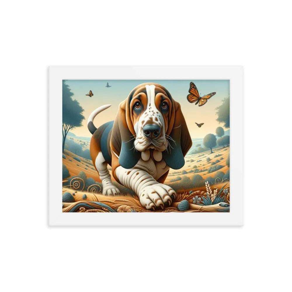 Basset Bleu de Gascogne Playful Art Framed Poster - Oh Posters