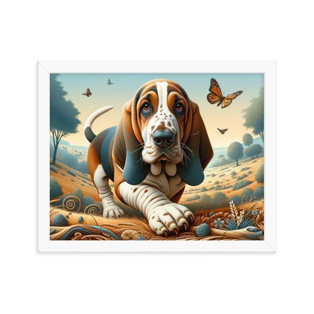 Basset Bleu de Gascogne Playful Art Framed Poster - Oh Posters