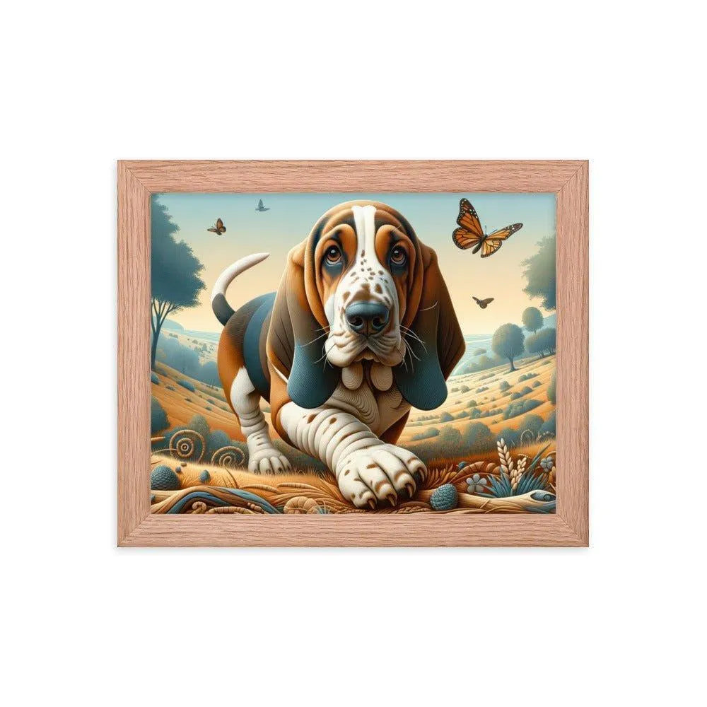 Basset Bleu de Gascogne Playful Art Framed Poster - Oh Posters