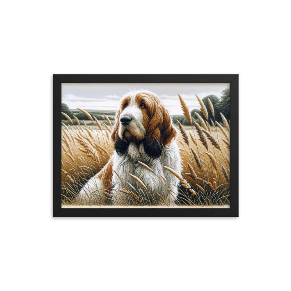 Basset Griffon Vendeen in Field Art Framed Poster - Oh Posters