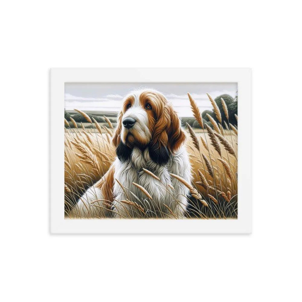 Basset Griffon Vendeen in Field Art Framed Poster - Oh Posters