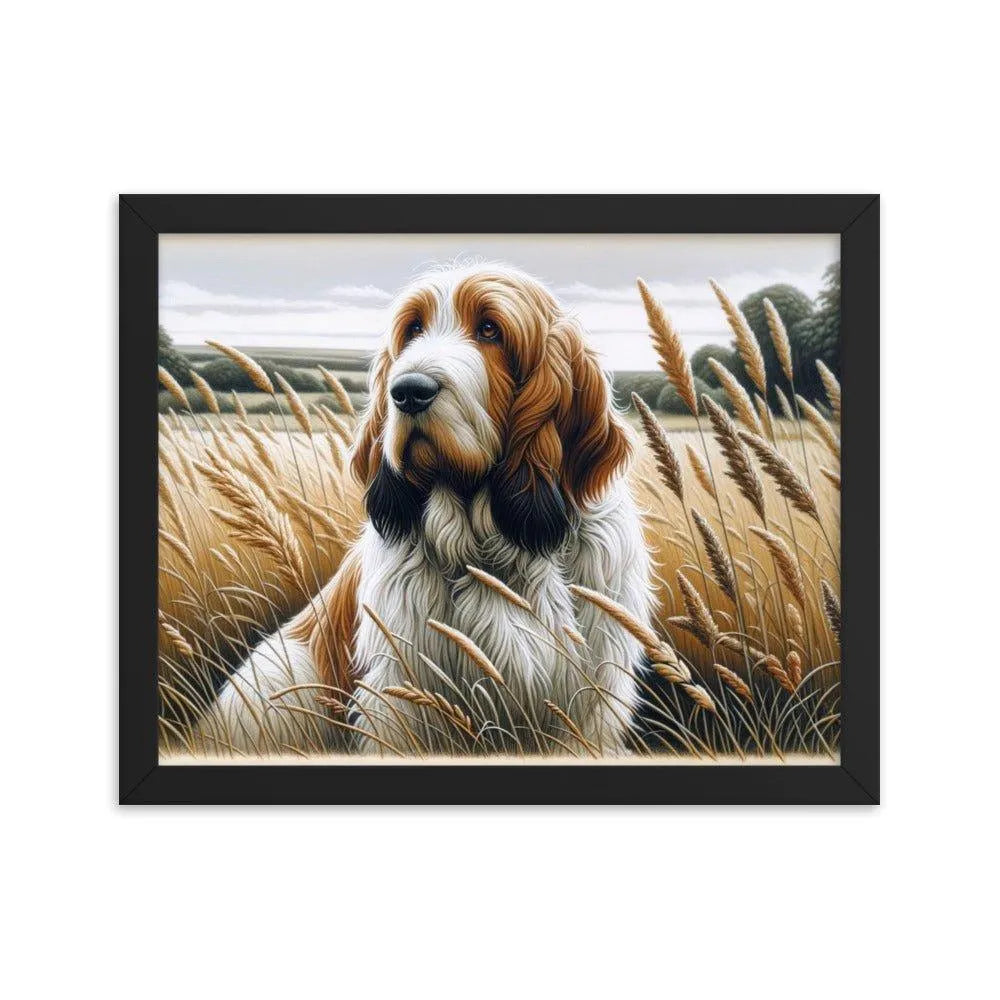 Basset Griffon Vendeen in Field Art Framed Poster - Oh Posters