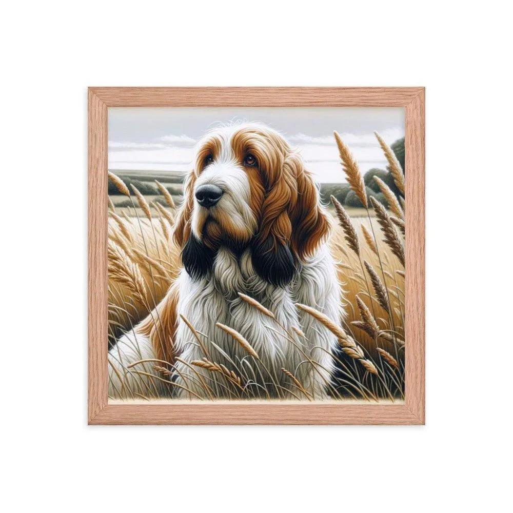 Basset Griffon Vendeen in Field Art Framed Poster - Oh Posters