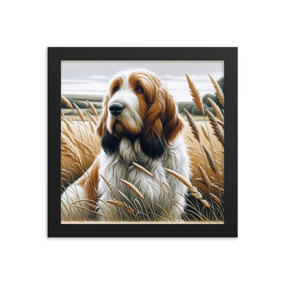 Basset Griffon Vendeen in Field Art Framed Poster - Oh Posters