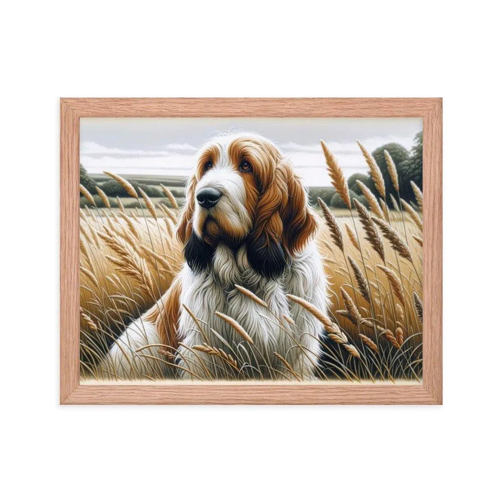 Basset Griffon Vendeen in Field Art Framed Poster - Oh Posters