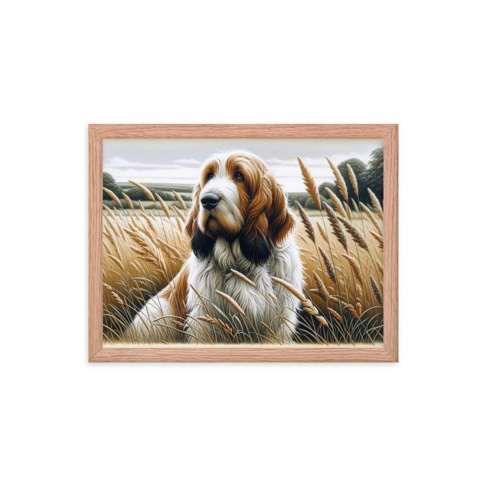 Basset Griffon Vendeen in Field Art Framed Poster - Oh Posters