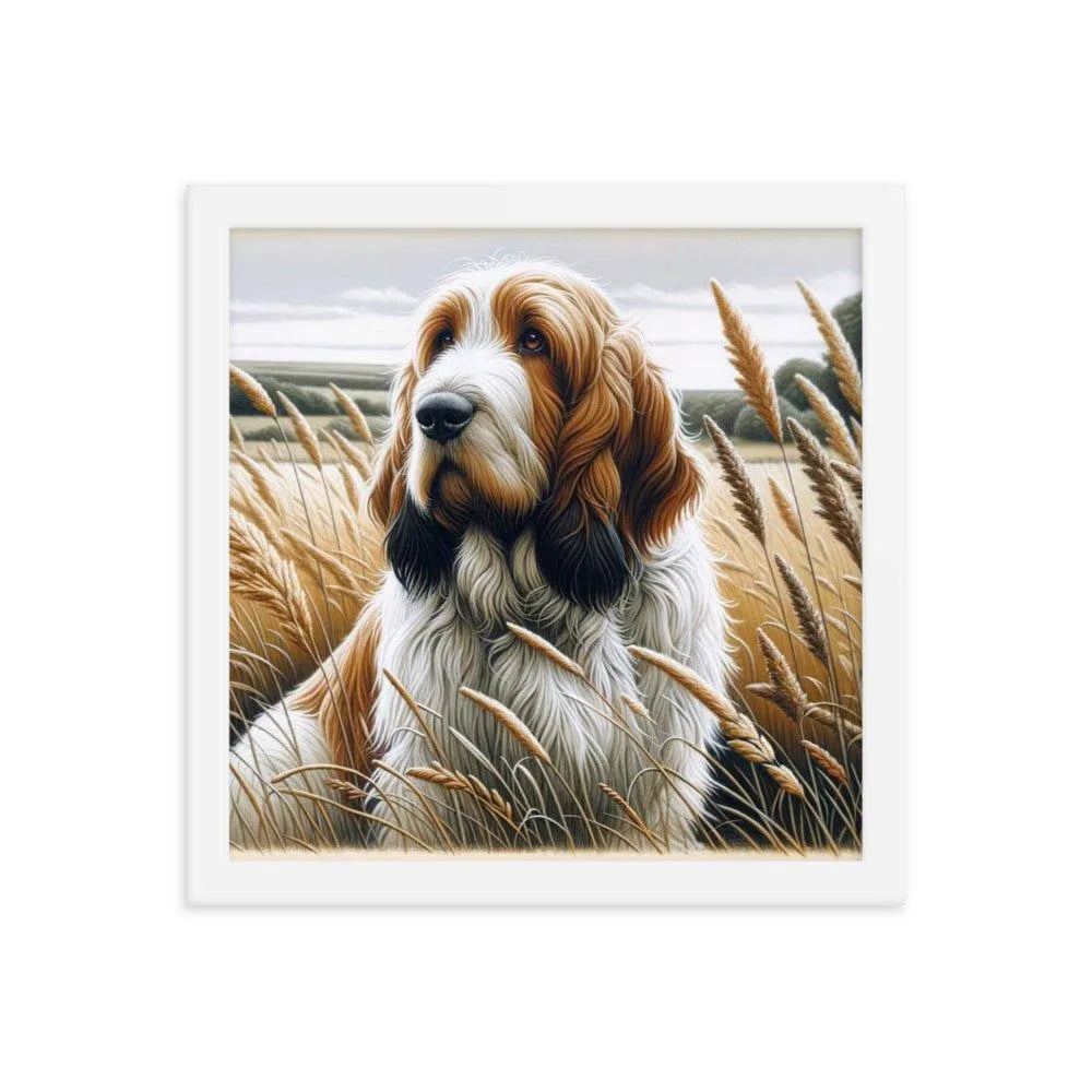 Basset Griffon Vendeen in Field Art Framed Poster - Oh Posters