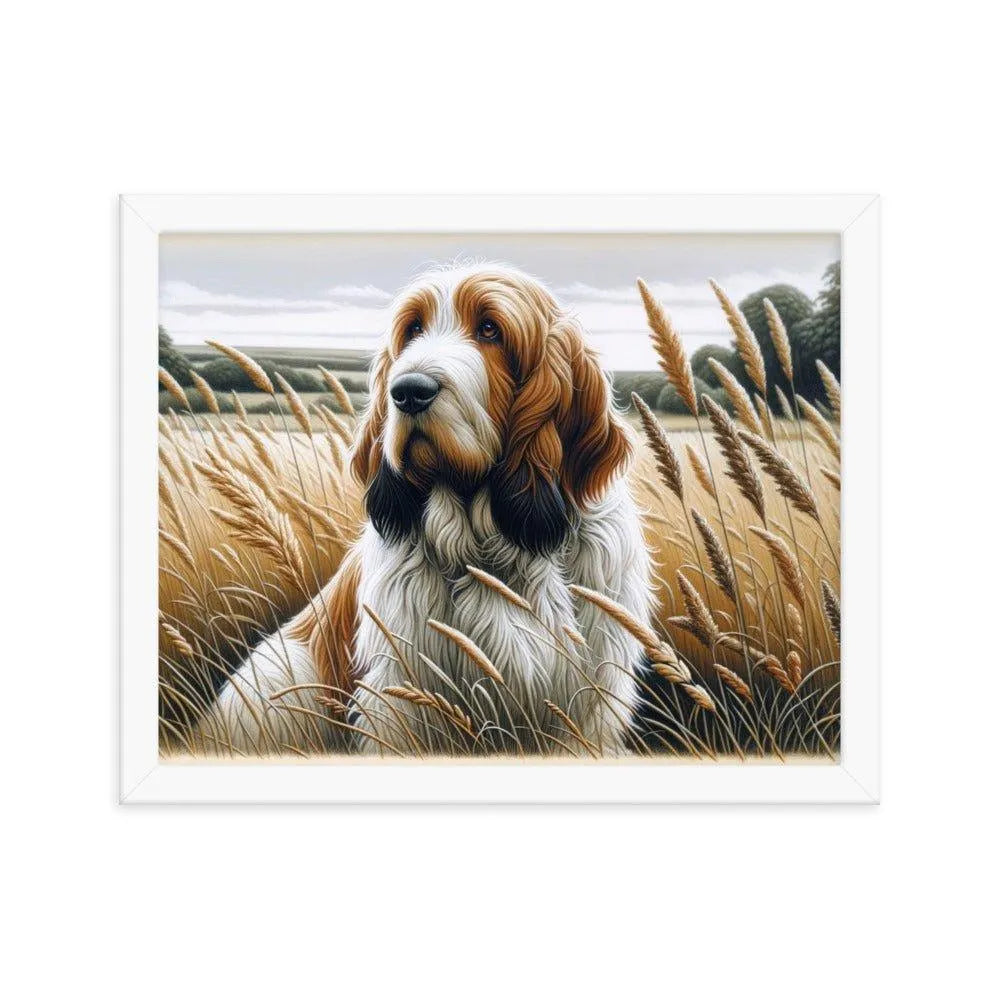 Basset Griffon Vendeen in Field Art Framed Poster - Oh Posters