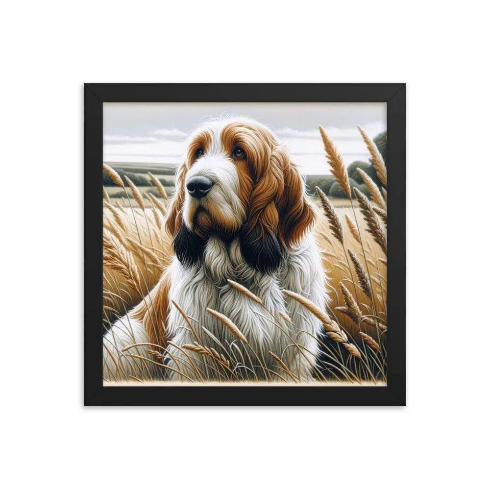 Basset Griffon Vendeen in Field Art Framed Poster - Oh Posters