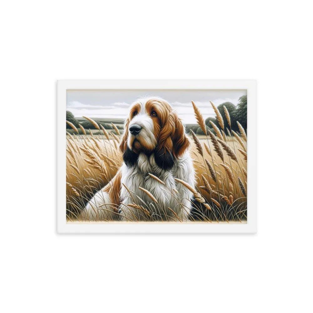 Basset Griffon Vendeen in Field Art Framed Poster - Oh Posters