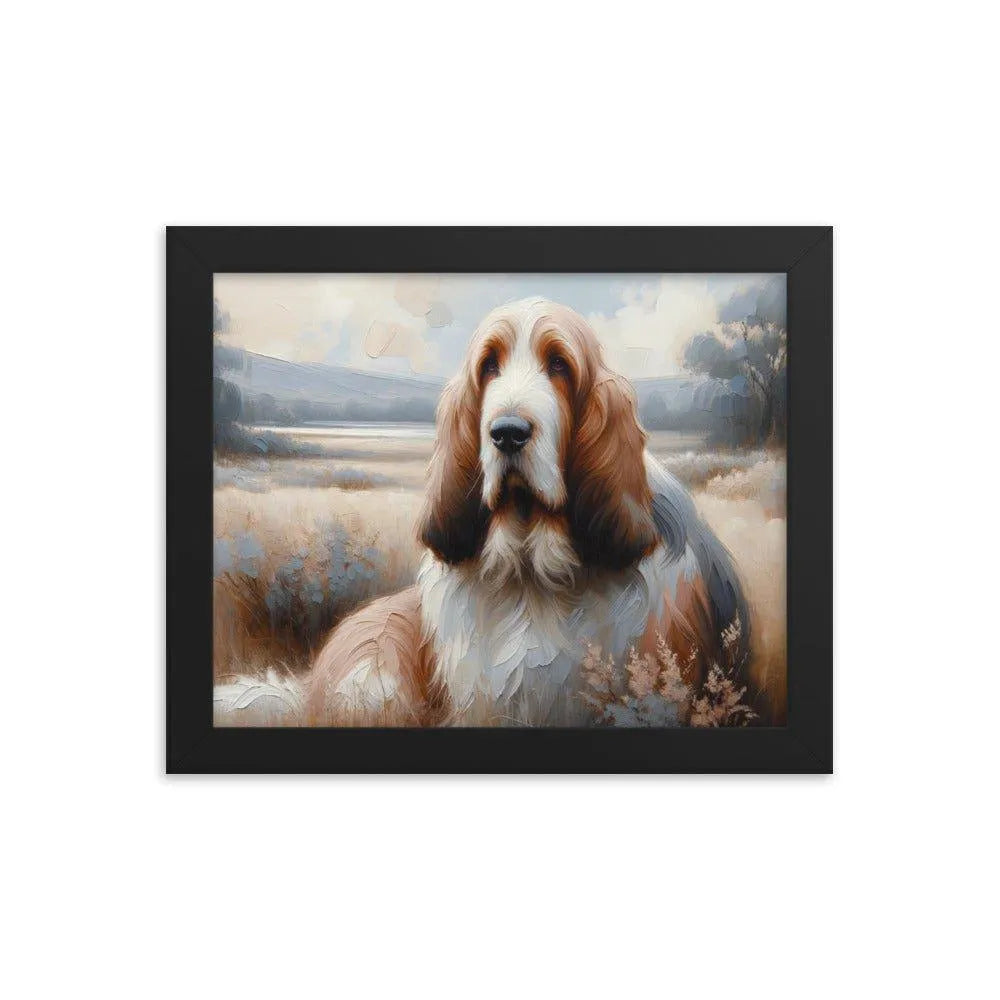 Basset Griffon Vendeen in Peaceful Landscape Painting Framed Poster - Oh Posters