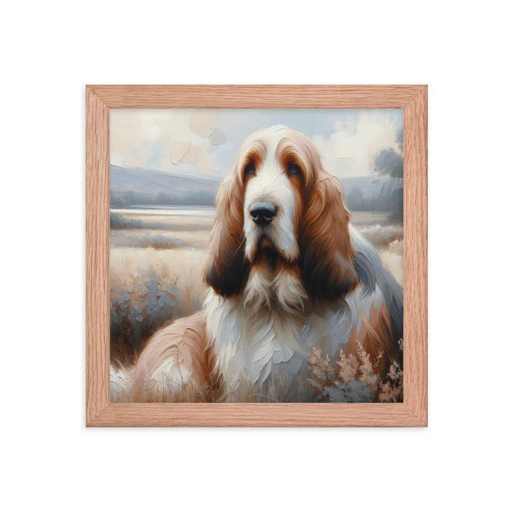 Basset Griffon Vendeen in Peaceful Landscape Painting Framed Poster - Oh Posters