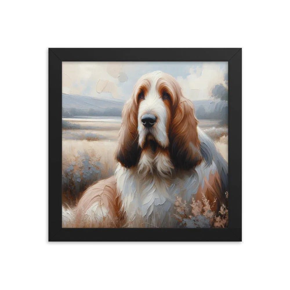 Basset Griffon Vendeen in Peaceful Landscape Painting Framed Poster - Oh Posters