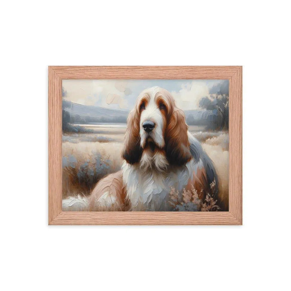 Basset Griffon Vendeen in Peaceful Landscape Painting Framed Poster - Oh Posters