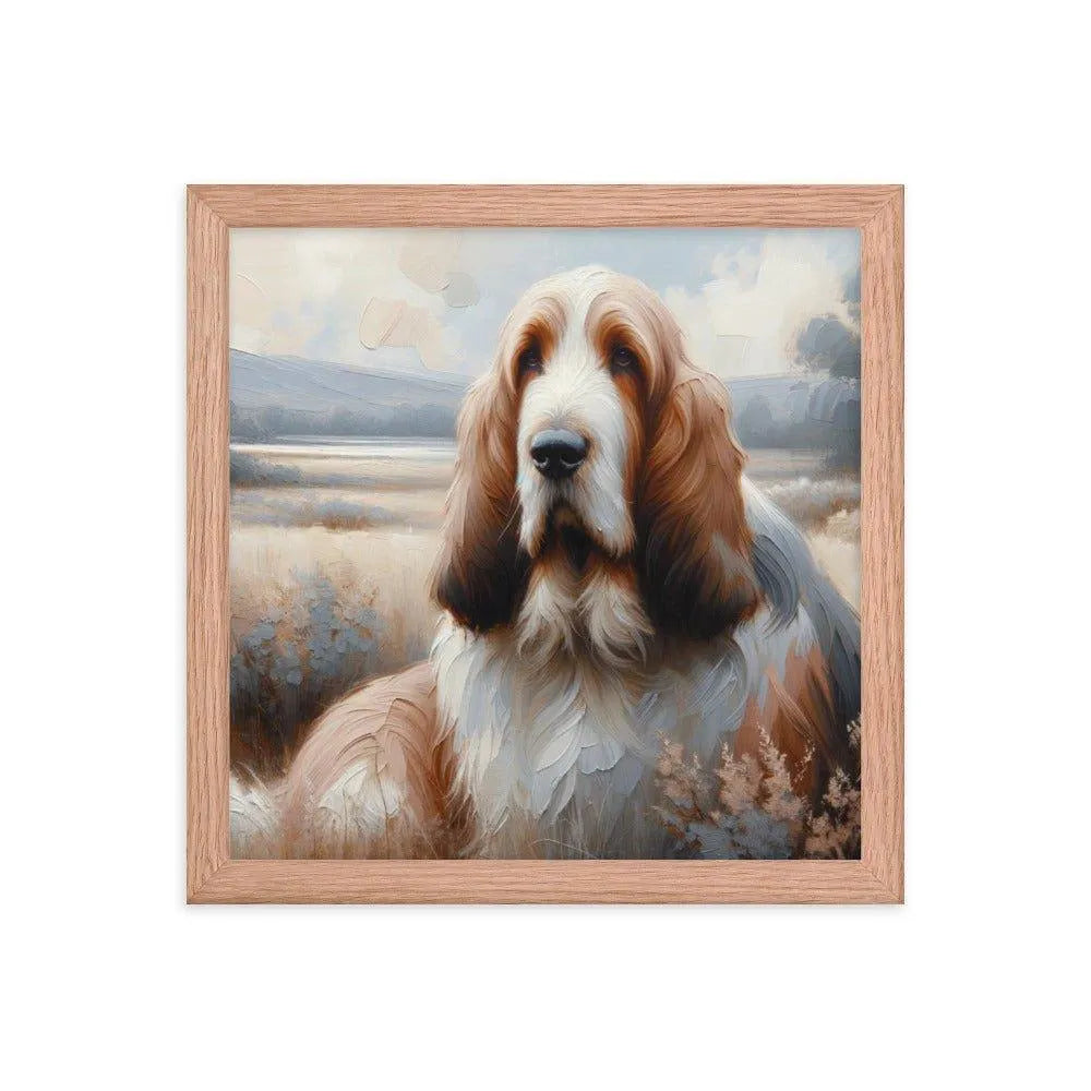 Basset Griffon Vendeen in Peaceful Landscape Painting Framed Poster - Oh Posters