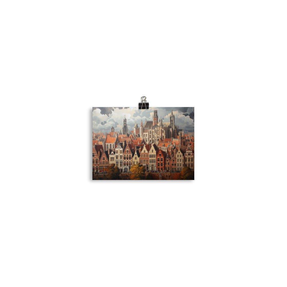 Belgium Old Town Aerial View Classic Architecture Poster - Oh Posters