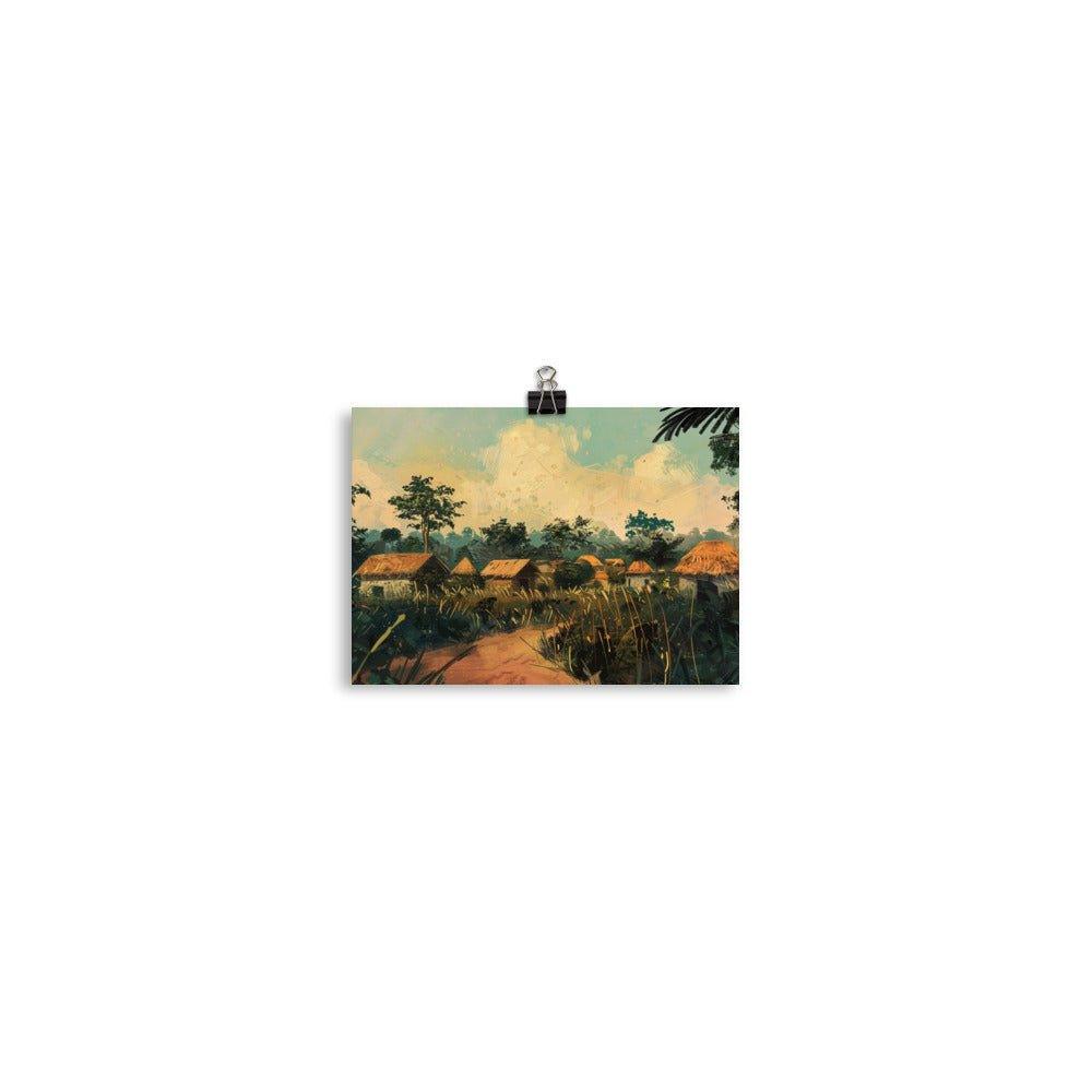 Benin Village Scene Acrylic Painting Poster - Oh Posters