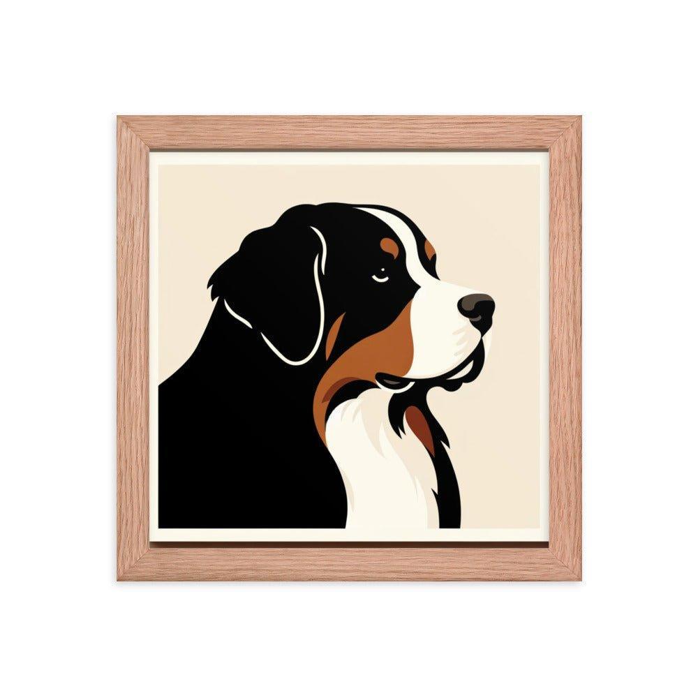 Bernese Mountain Dog Modern Portrait Art Framed Poster - Oh Posters
