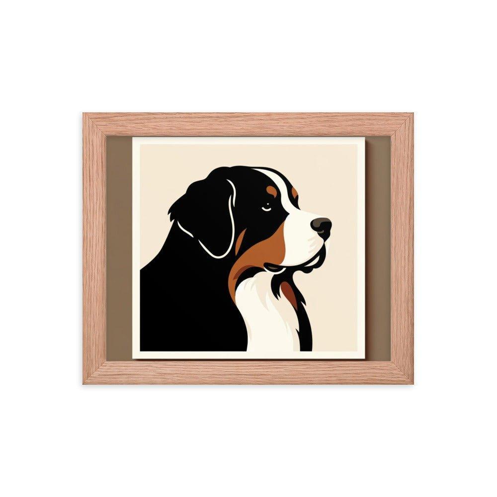 Bernese Mountain Dog Modern Portrait Art Framed Poster - Oh Posters